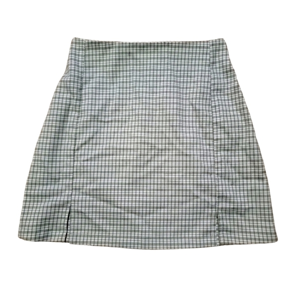 Green Checkered Mini Skirt - Picture 1 of 2